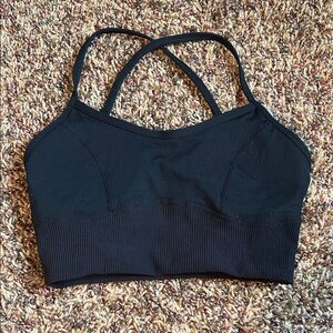 ZYIA Black Seamless Crossback Sports Bralette